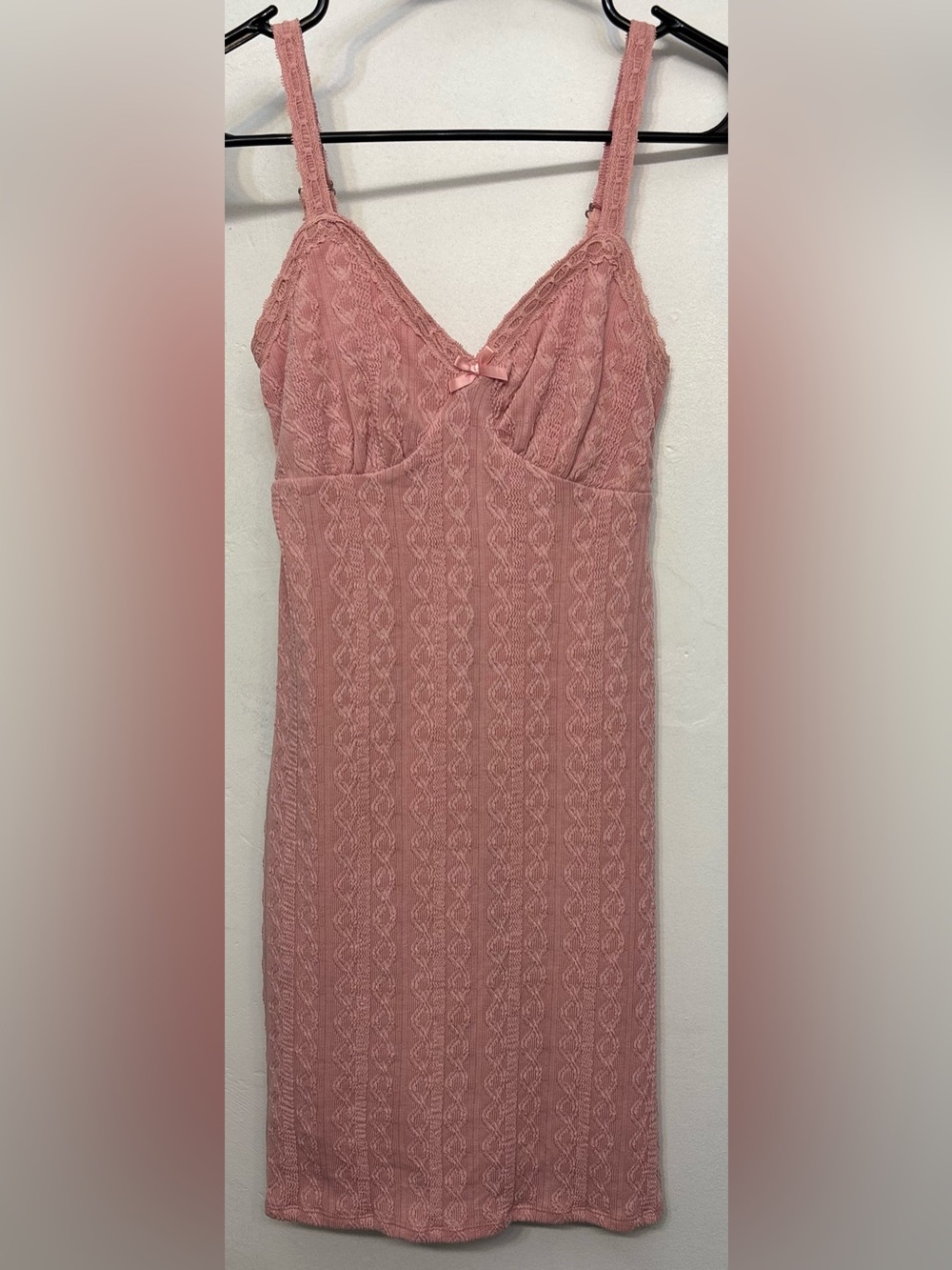 No Boundaries Pink Cable Knit Mini Dress Womans Size XXS 00 NWOT